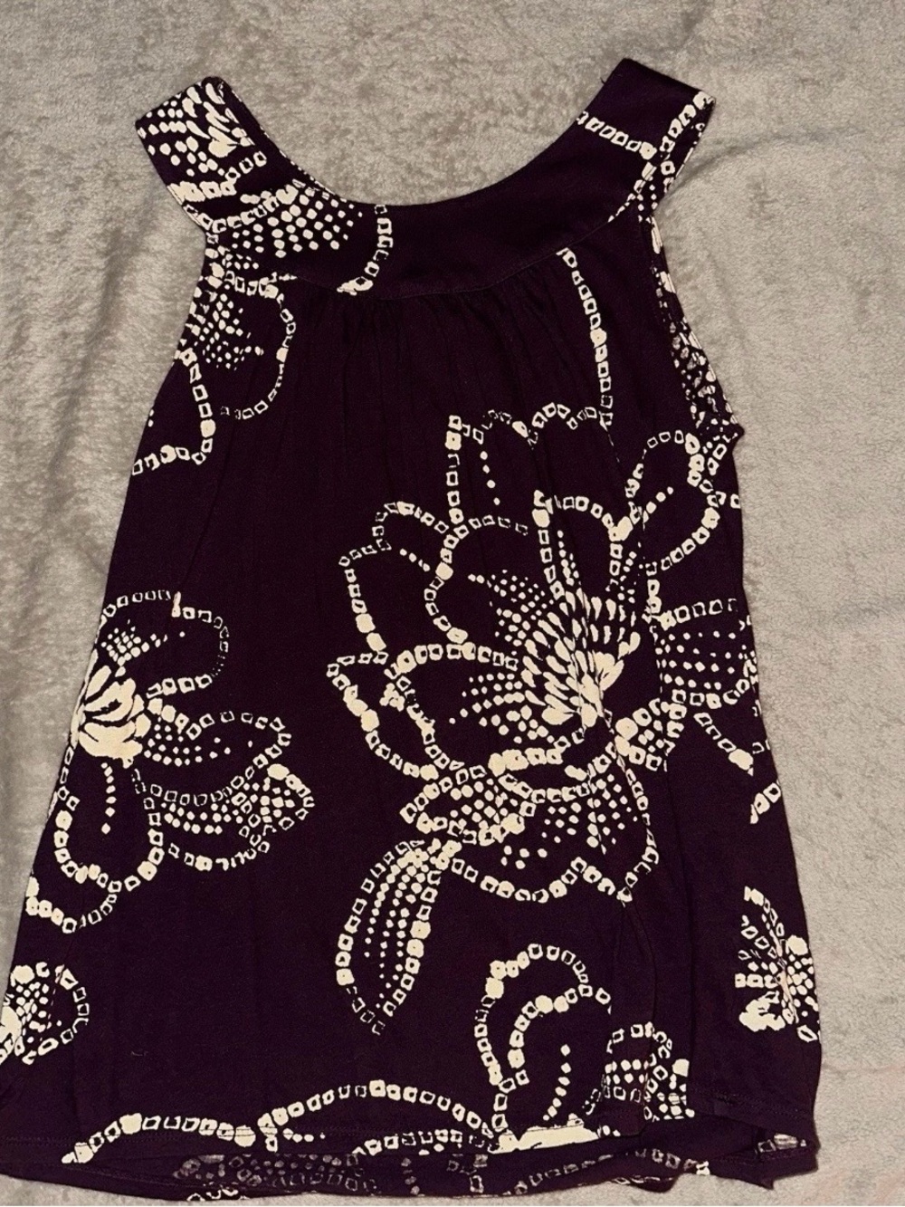 Express Plum Floral-Print Sleeveless Tank Top Small Scoop Neck Blouse - Picture 2 of 8